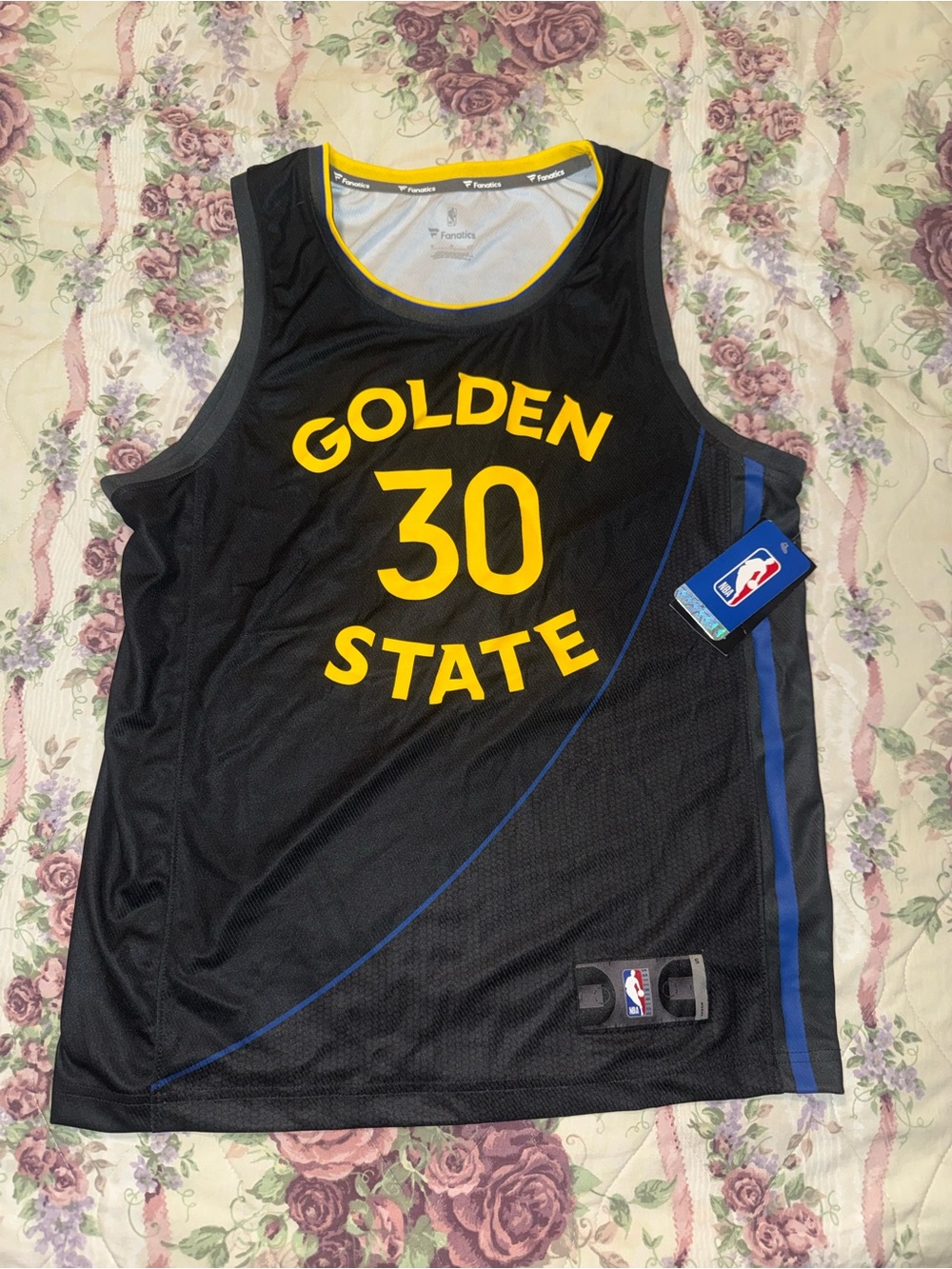NBA Golden State Black and Yellow #30 Jersey